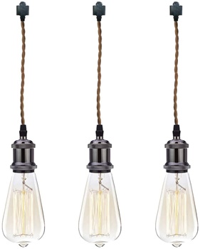 ANYE 1 ft Brown Weave Rope Wire 3-Lights