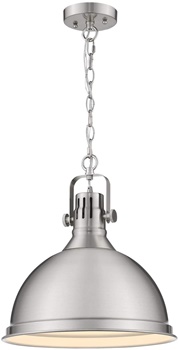 Emliviar 14 inch Pendant Lighting, Modern Metal Cage Hanging Light for Kitchen, Brushed Nickel Finish, 4054L BN