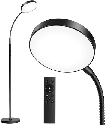 Floor Lamp, JOOFO Led Floor Lamp, Remote and Touch Control, 1 Hour Timer Reading Standing Lamp, 4 Color Temperatures with Stepless Dimmer Floor Lamp for Living Room Bedroom Office, Black