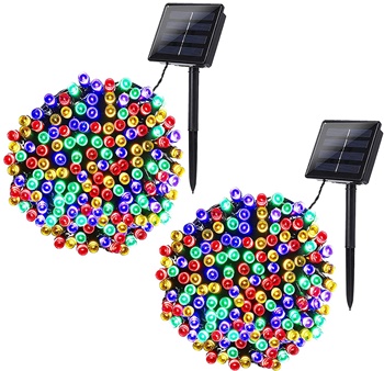 Joomer Solar Christmas Lights 72ft x 2 Pack 200 LED 8 Modes Solar String Lights Waterproof Solar Fairy Lights for Garden, Patio, Fence, Balcony, Outdoors,Christmas Decorations (Multi-color)