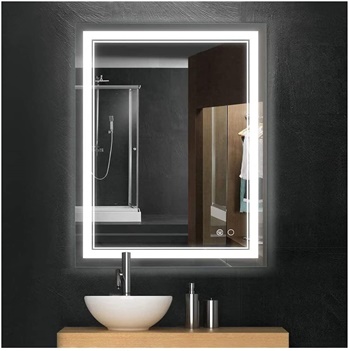 Keonjinn 36 x 28 Inch LED Mirror Bathroom Vanity Mirror, Wall Mounted Anti-Fog Dimmable Lights Makeup Mirror with Touch Switch(Horizontal Vertical)