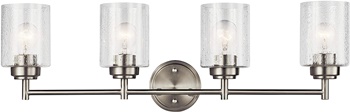 Kichler Winslow 30 4 Light Vanity Light with Clear Seeded Glass in Brushed Nicke