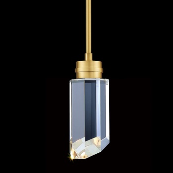 MOTINI 1-Light Cylinder Crystal Pendant Lighting in Gold Brushed Brass Finish Glass Ceiling Hanging LED Pendant Light Fixtures for Kitchen Island Dining Room Living Room Bedroom Bar