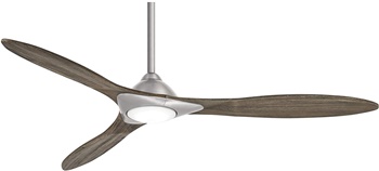 Minka Aire F868L-BN Sleek 60 Ceiling Fan with LED Light and Remote Control, Brushed Nickel