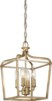 Minka Lavery Ceiling Pendant Lantern Chandelier Lighting 4445-582 Laurel Estate, 4-Light Fixture 240 Watts, Brio Gold