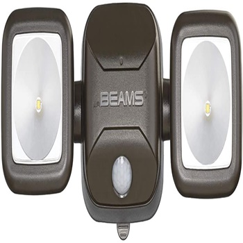 Mr. Beams MB3000 High Performance Wireless Battery Powered Motion Sensing LED Dual Head Security Spotlight, 500 Lumens, Brown, 1-Pack