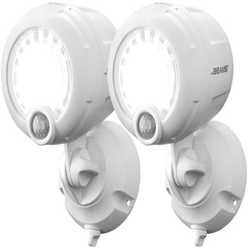 Mr. Beams MB360XT Wireless Battery-Operated Outdoor Motion-Sensor-Activated 200 Lumen LED Spotlight, White, 2-Pack