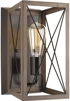 Progress Lighting P710012-020 Briarwood Antique Bronze One-Light Wall Sconce, Architectural