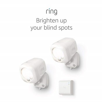 Ring Smart Lighting – Spotlight, Battery-Powered, Outdoor Motion-Sensor Security Light, White (Starter Kit 2-pack)
