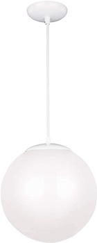 Sea Gull Lighting 6024-15 Leo Globe Pendant Hanging Modern Fixture, One - Light, White