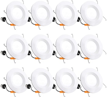 hykolity 12 Pack 5 6 Inch LED Recessed Lighting, Baffle Trim, CRI90, 15W=100W, 1100lm, 5000K Daylight White, Dimmable Recessed Lighting, Damp Rated LED Recessed Downlight, ETL Listed